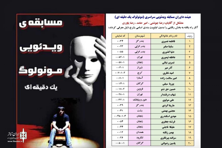 آثار راه یافته به بخش رقابتی جشنواره مونولوگ انتخاب شدند 2